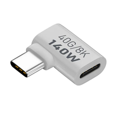 USB 3.1 Type-C to Type-C 40Gbps 8K Transmission Adapter 140W 5A Charge, Specification:Type-C Male to Female Side Bend by buy2fix