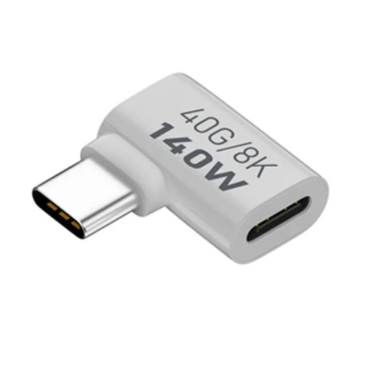 USB 3.1 Type-C to Type-C 40Gbps 8K Transmission Adapter 140W 5A Charge, Specification:Type-C Male to Female Side Bend by buy2fix