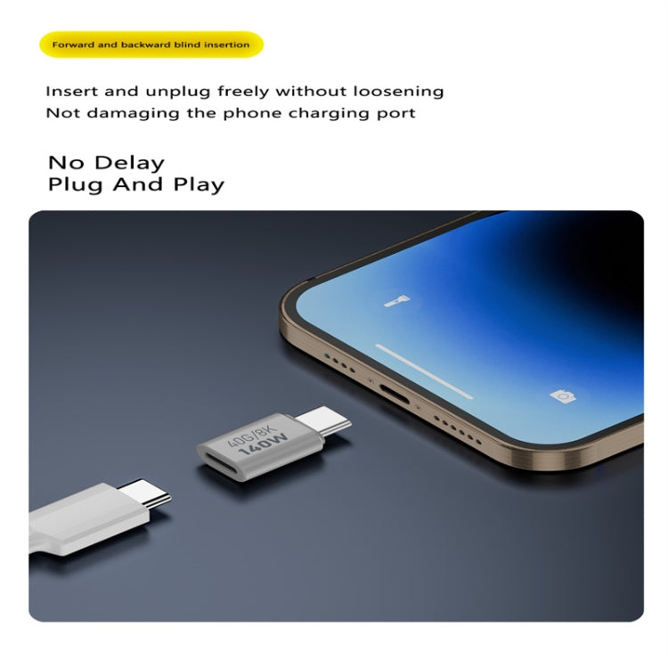 USB 3.1 Type-C to Type-C 40Gbps 8K Transmission Adapter 140W 5A Charge, Specification:Type-C Female to Female by buy2fix