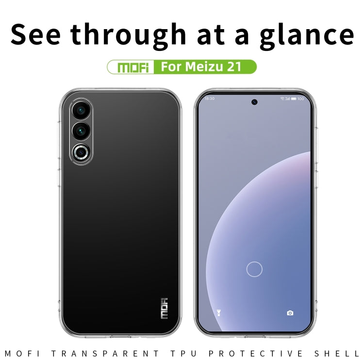For Meizu 21 MOFI Ming Series Transparent Ultra-thin TPU Phone Case(Transparent) - More Brand by MOFI | Online Shopping UK | buy2fix