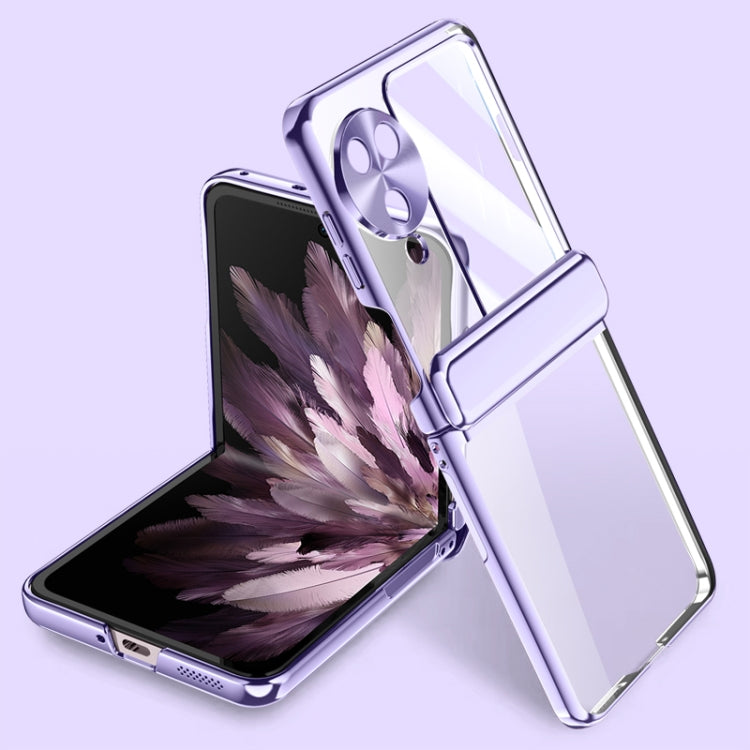 For OPPO Find N3 Flip Electroplated Case-film Integral Hinge Shockproof Phone Case(Purple) - OPPO Cases by buy2fix | Online Shopping UK | buy2fix