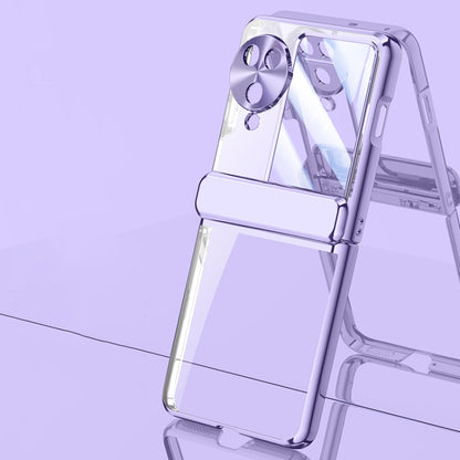 For OPPO Find N3 Flip Electroplated Case-film Integral Hinge Shockproof Phone Case(Purple) - OPPO Cases by buy2fix | Online Shopping UK | buy2fix