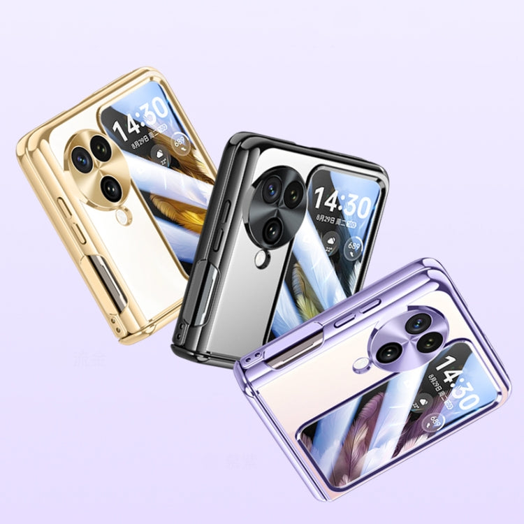 For OPPO Find N3 Flip Electroplated Case-film Integral Hinge Shockproof Phone Case(Purple) - OPPO Cases by buy2fix | Online Shopping UK | buy2fix