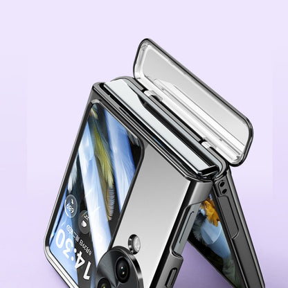 For OPPO Find N3 Flip Electroplated Case-film Integral Hinge Shockproof Phone Case(Purple) - OPPO Cases by buy2fix | Online Shopping UK | buy2fix