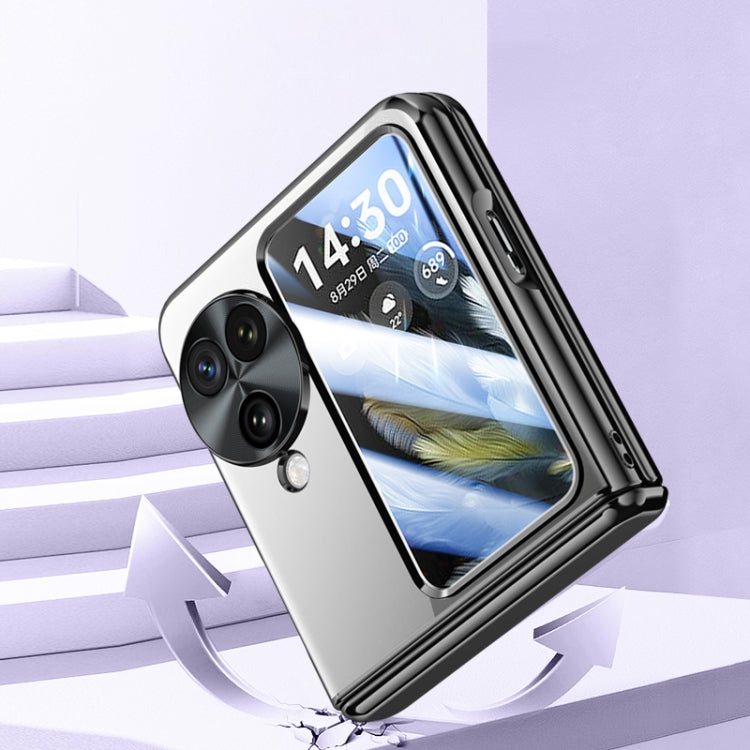 For OPPO Find N3 Flip Electroplated Case-film Integral Hinge Shockproof Phone Case(Purple) - OPPO Cases by buy2fix | Online Shopping UK | buy2fix