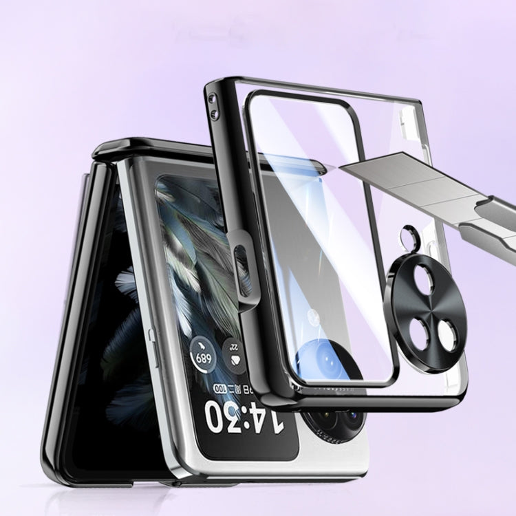 For OPPO Find N3 Flip Electroplated Case-film Integral Hinge Shockproof Phone Case(Purple) - OPPO Cases by buy2fix | Online Shopping UK | buy2fix