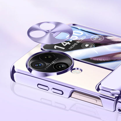 For OPPO Find N3 Flip Electroplated Case-film Integral Hinge Shockproof Phone Case(Purple) - OPPO Cases by buy2fix | Online Shopping UK | buy2fix