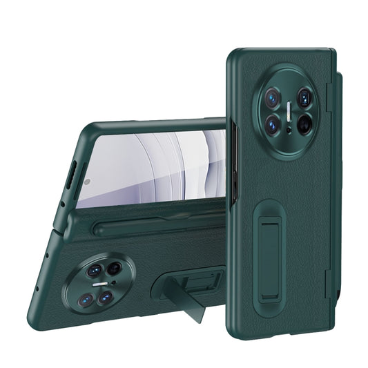For Huawei  Mate X5 Integrated Film Plain Leather Phone Case with Pen(Green) - Huawei Cases by buy2fix | Online Shopping UK | buy2fix