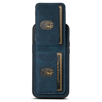 For iPhone 11 Pro Suteni H03 Litchi Leather Card Bag Stand Back Phone Case(Blue) - iPhone 11 Pro Cases by Suteni | Online Shopping UK | buy2fix