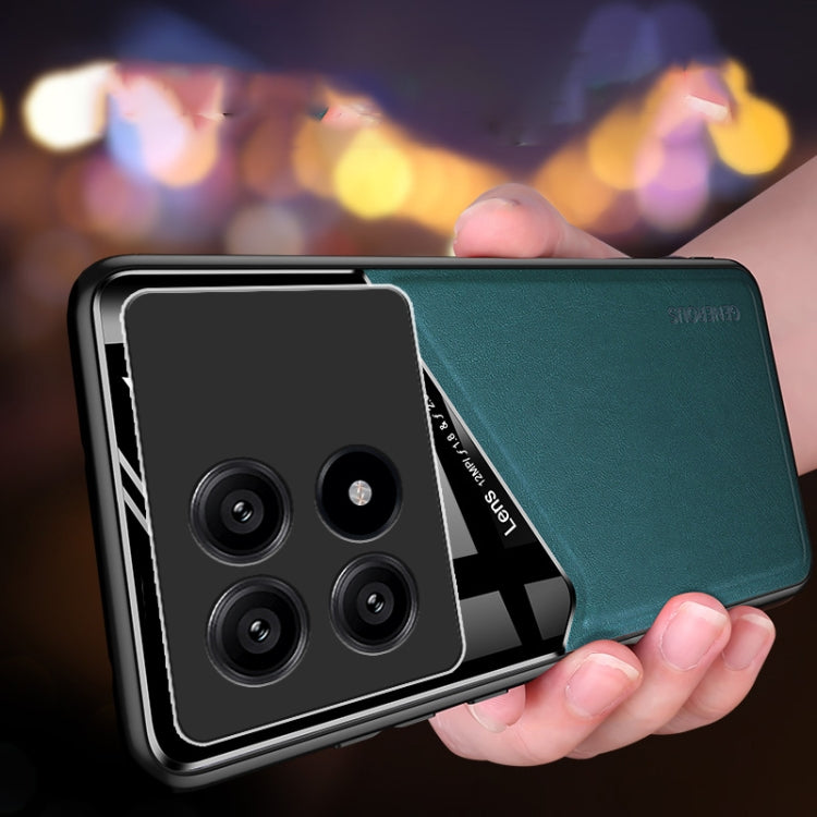 For Xiaomi Redmi K70 All-inclusive Leather Organic Glass Phone Case with Metal Iron Sheet(Green) by buy2fix