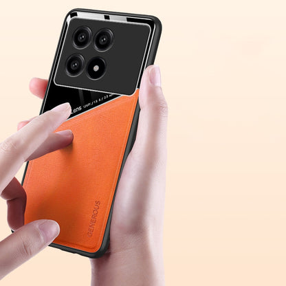 For Xiaomi Redmi K70 All-inclusive Leather Organic Glass Phone Case with Metal Iron Sheet(Green) by buy2fix