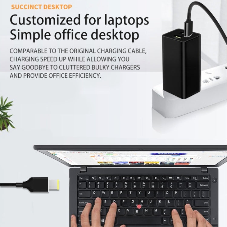 PD 100W Type-C to Big Square USB Port Charging Cable For Lenovo Thinkpad/ThinkBook/Xiaoxin, Length: 1.8m by buy2fix