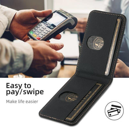 For iPhone 16e Suteni H17 Litchi Texture Leather MagSafe Detachable Wallet Phone Case(Black) - iPhone 16e Cases by Suteni | Online Shopping UK | buy2fix