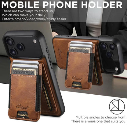 For iPhone Air Suteni H17 Oil Eax Leather MagSafe Detachable Wallet Phone Case(Brown) - iPhone Air Cases by Suteni | Online Shopping UK | buy2fix