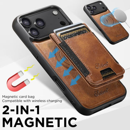 For iPhone Air Suteni H17 Oil Eax Leather MagSafe Detachable Wallet Phone Case(Brown) - iPhone Air Cases by Suteni | Online Shopping UK | buy2fix
