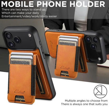 For iPhone 17 Air Suteni H17 Oil Eax Leather MagSafe Detachable Wallet Phone Case(Khaki) - iPhone 17 Air Cases by Suteni | Online Shopping UK | buy2fix