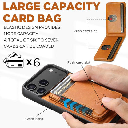 For iPhone 17 Air Suteni H17 Oil Eax Leather MagSafe Detachable Wallet Phone Case(Khaki) - iPhone 17 Air Cases by Suteni | Online Shopping UK | buy2fix