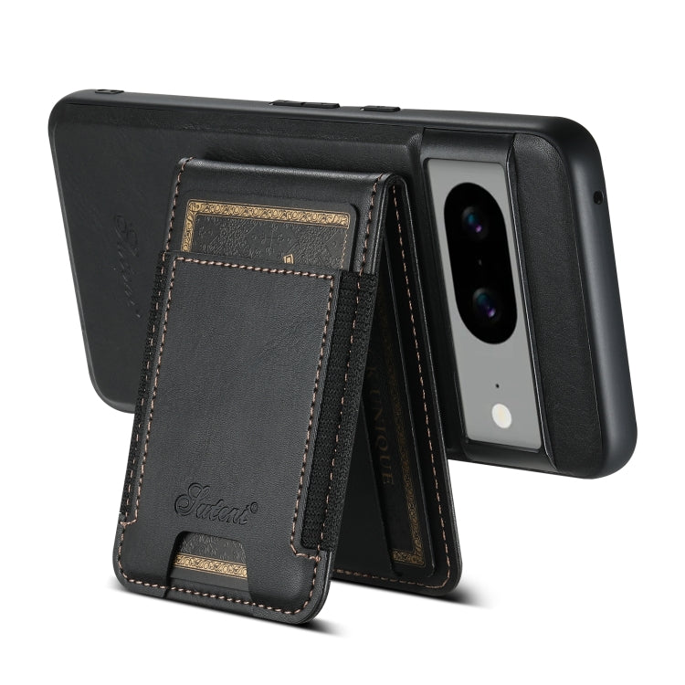 For Google Pixel 8 Pro Suteni H17 Oil Eax Leather Detachable Wallet Phone Case(Black) - Google Cases by Suteni | Online Shopping UK | buy2fix