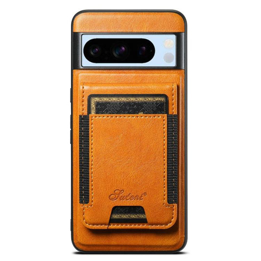 For Google Pixel 8 Pro Suteni H17 Oil Eax Leather Detachable Wallet Phone Case(Khaki) - Google Cases by Suteni | Online Shopping UK | buy2fix