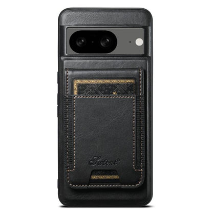 For Google Pixel 8 Suteni H17 Oil Eax Leather Detachable Wallet Phone Case(Black) - Google Cases by Suteni | Online Shopping UK | buy2fix