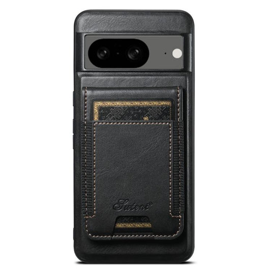 For Google Pixel 8 Suteni H17 Oil Eax Leather Detachable Wallet Phone Case(Black) - Google Cases by Suteni | Online Shopping UK | buy2fix