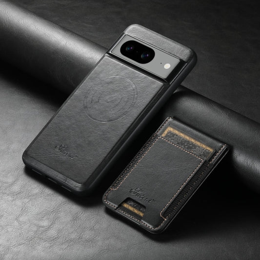 For Google Pixel 8 Suteni H17 Oil Eax Leather Detachable Wallet Phone Case(Black) - Google Cases by Suteni | Online Shopping UK | buy2fix