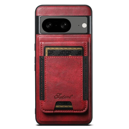 For Google Pixel 8 Suteni H17 Oil Eax Leather Detachable Wallet Phone Case(Red) - Google Cases by Suteni | Online Shopping UK | buy2fix