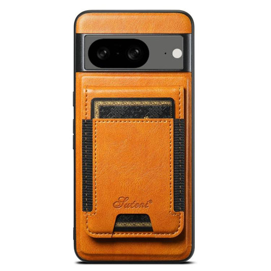 For Google Pixel 8 Suteni H17 Oil Eax Leather Detachable Wallet Phone Case(Khaki) - Google Cases by Suteni | Online Shopping UK | buy2fix