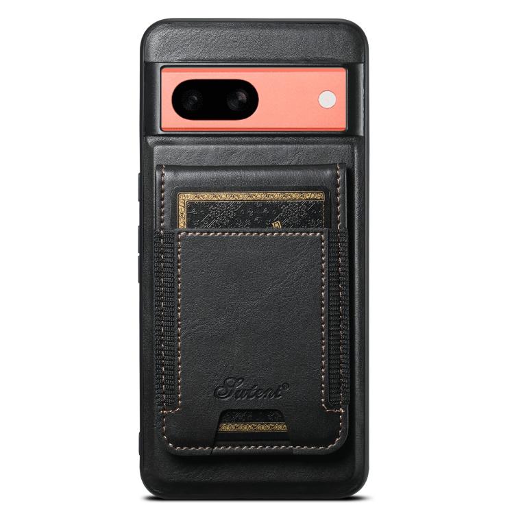 For Google Pixel 7a Suteni H17 Oil Eax Leather Detachable Wallet Phone Case(Black) - Google Cases by Suteni | Online Shopping UK | buy2fix