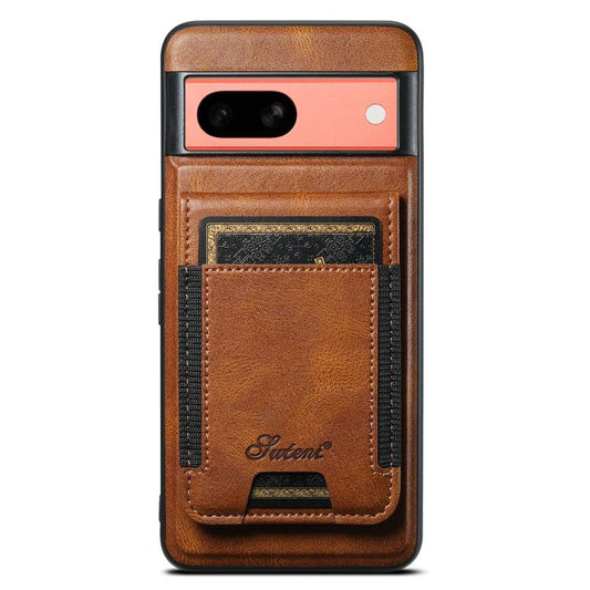 For Google Pixel 7a Suteni H17 Oil Eax Leather Detachable Wallet Phone Case(Brown) - Google Cases by Suteni | Online Shopping UK | buy2fix