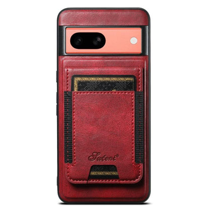 For Google Pixel 7a Suteni H17 Oil Eax Leather Detachable Wallet Phone Case(Red) - Google Cases by Suteni | Online Shopping UK | buy2fix