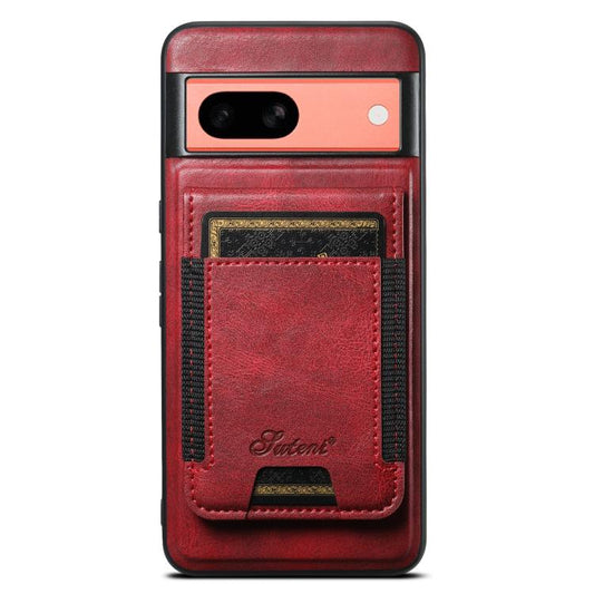 For Google Pixel 7a Suteni H17 Oil Eax Leather Detachable Wallet Phone Case(Red) - Google Cases by Suteni | Online Shopping UK | buy2fix