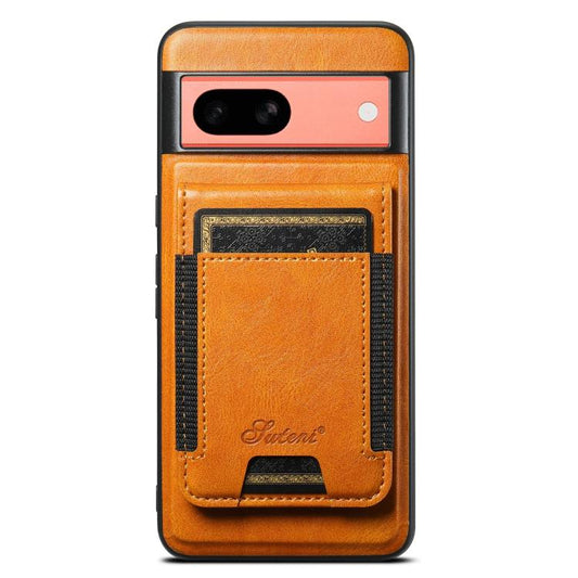 For Google Pixel 7a Suteni H17 Oil Eax Leather Detachable Wallet Phone Case(Khaki) - Google Cases by Suteni | Online Shopping UK | buy2fix