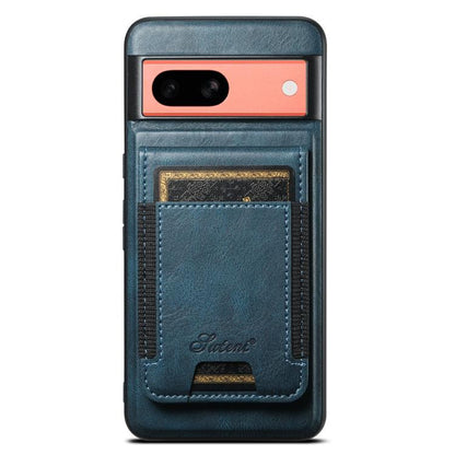For Google Pixel 7a Suteni H17 Oil Eax Leather Detachable Wallet Phone Case(Blue) - Google Cases by Suteni | Online Shopping UK | buy2fix