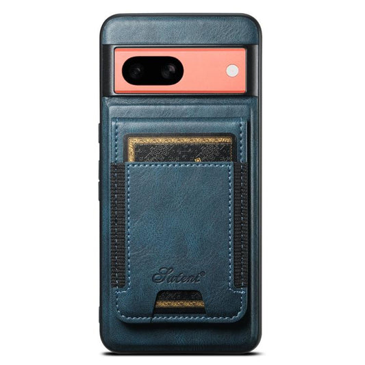 For Google Pixel 7a Suteni H17 Oil Eax Leather Detachable Wallet Phone Case(Blue) - Google Cases by Suteni | Online Shopping UK | buy2fix