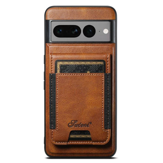 For Google Pixel 7 Pro Suteni H17 Oil Eax Leather Detachable Wallet Phone Case(Brown) - Google Cases by Suteni | Online Shopping UK | buy2fix