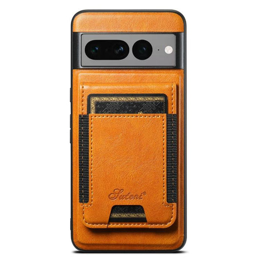For Google Pixel 7 Pro Suteni H17 Oil Eax Leather Detachable Wallet Phone Case(Khaki) - Google Cases by Suteni | Online Shopping UK | buy2fix