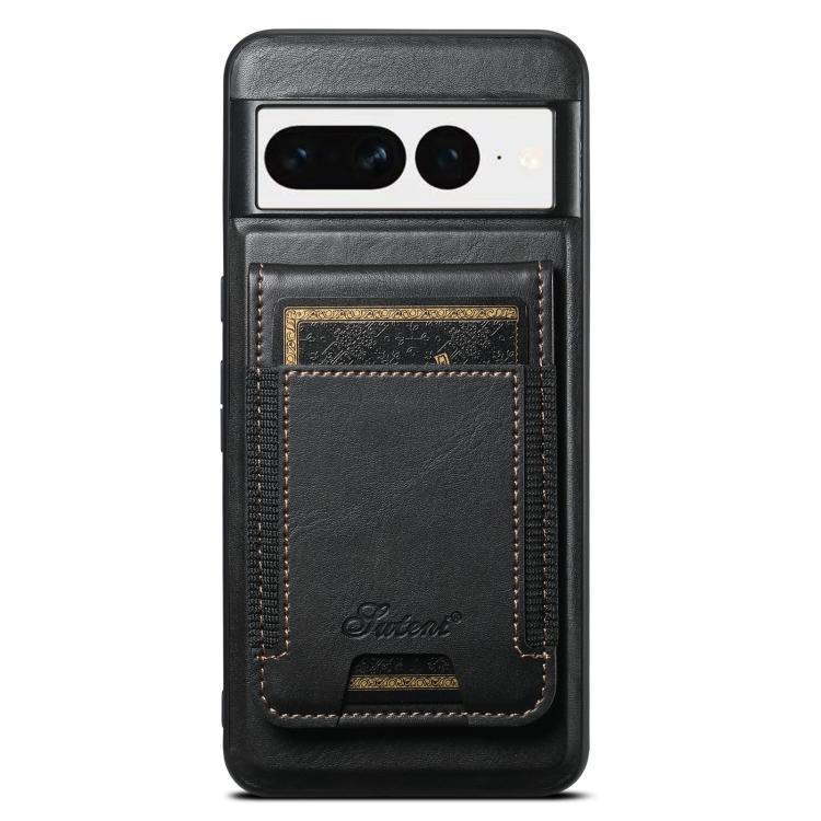 For Google Pixel 7 Suteni H17 Oil Eax Leather Detachable Wallet Phone Case(Black) - Google Cases by Suteni | Online Shopping UK | buy2fix