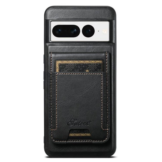 For Google Pixel 7 Suteni H17 Oil Eax Leather Detachable Wallet Phone Case(Black) - Google Cases by Suteni | Online Shopping UK | buy2fix