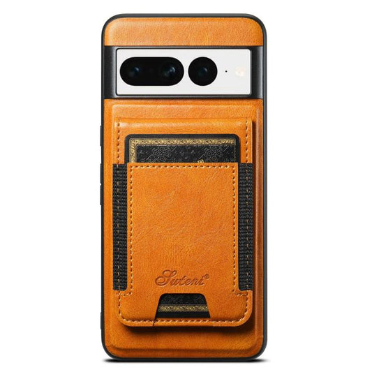For Google Pixel 7 Suteni H17 Oil Eax Leather Detachable Wallet Phone Case(Khaki) - Google Cases by Suteni | Online Shopping UK | buy2fix