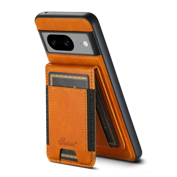 For Google Pixel 7 Suteni H17 Oil Eax Leather Detachable Wallet Phone Case(Khaki) - Google Cases by Suteni | Online Shopping UK | buy2fix