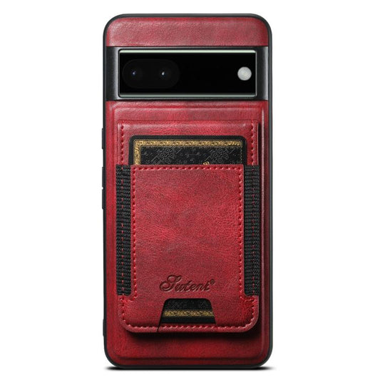 For Google Pixel 6a Suteni H17 Oil Eax Leather Detachable Wallet Phone Case(Red) - Google Cases by Suteni | Online Shopping UK | buy2fix