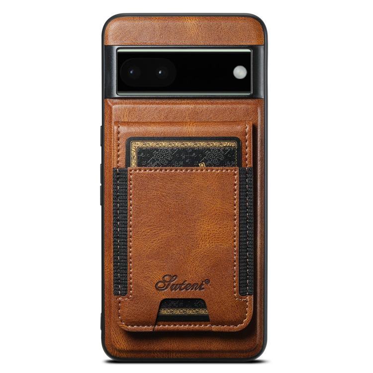 For Google Pixel 6 Suteni H17 Oil Eax Leather Detachable Wallet Phone Case(Brown) by Suteni