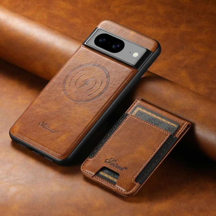 For Google Pixel 6 Suteni H17 Oil Eax Leather Detachable Wallet Phone Case(Brown) by Suteni