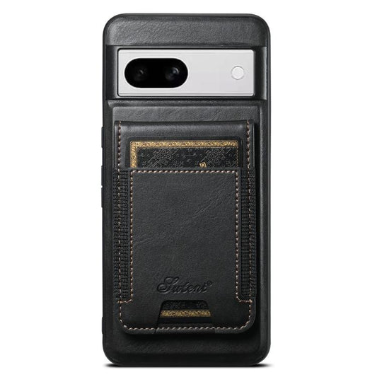 For Google Pixel 8a Suteni H17 Oil Eax Leather Detachable Wallet Phone Case(Black) - Google Cases by Suteni | Online Shopping UK | buy2fix