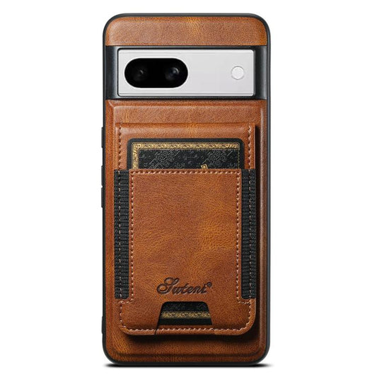 For Google Pixel 8a Suteni H17 Oil Eax Leather Detachable Wallet Phone Case(Brown) - Google Cases by Suteni | Online Shopping UK | buy2fix