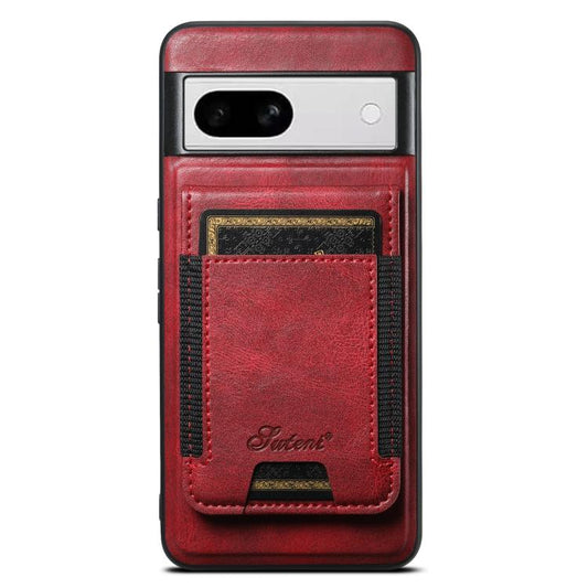 For Google Pixel 8a Suteni H17 Oil Eax Leather Detachable Wallet Phone Case(Red) - Google Cases by Suteni | Online Shopping UK | buy2fix