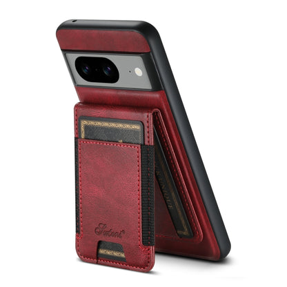 For Google Pixel 8a Suteni H17 Oil Eax Leather Detachable Wallet Phone Case(Red) - Google Cases by Suteni | Online Shopping UK | buy2fix