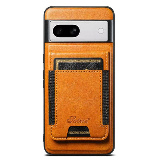 For Google Pixel 8a Suteni H17 Oil Eax Leather Detachable Wallet Phone Case(Khaki) - Google Cases by Suteni | Online Shopping UK | buy2fix