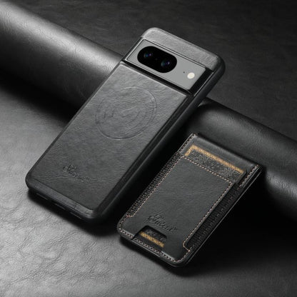 For Google Pixel 10 Pro Suteni H17 Oil Eax Leather Detachable Wallet Phone Case(Black) - Google Cases by Suteni | Online Shopping UK | buy2fix
